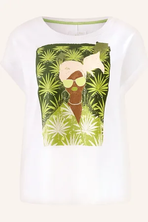 Oui T-Shirt mit Schmucksteinen