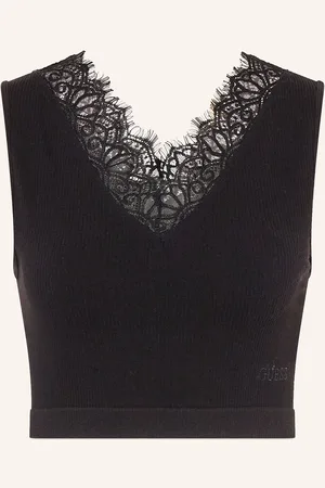 Guess Cropped-Top RAQUEL mit Spitze
