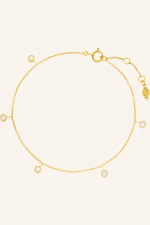 LEAF Armband MY FIRST DIAMOND Charms aus 14 Karat Gelbgold mit Diamanten