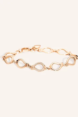 TAMARA COMOLLI Armband BRACELET SIGNATURE SMALL - 1 ELEMENT DIAMOND PAVÉ aus 18 Karat Roségold mit Diamant Pavé