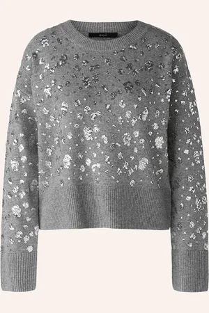 Oui Pullover mit Pailletten