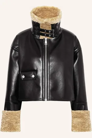 Nanushka Bikerjacke JEMMA in Lederoptik mit Kunstfell