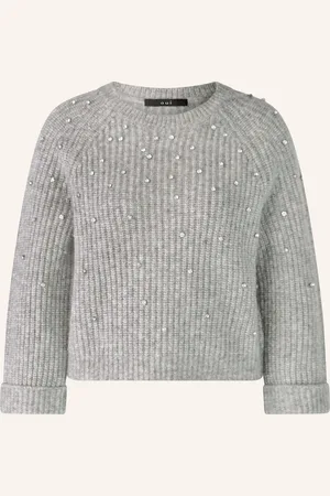 Oui Pullover mit Schmucksteinen