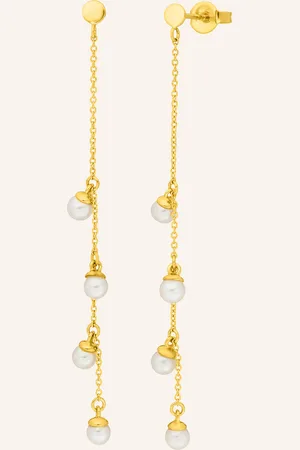 LEAF Ohrringe PERLS aus 14 Karat Gelbgold
