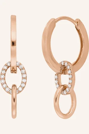 LEAF Creolen ETERNAL TOUCH aus 14 Karat Roségold mit Diamanten