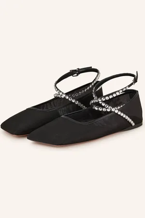 Amina Muaddi Ballerinas ANE mit Schmucksteinen