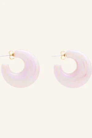 Vanessa Baroni Ohrhänger MOON EARRING IRIDESCENT ROSE by GLAMBOU