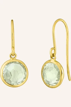 LEAF Ohrringe GREEN AMETHYST aus14 Karat Gelbgold
