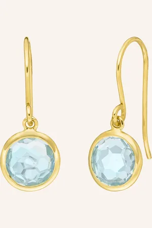 LEAF Ohrringe BLUE TOPAZ aus14 Karat Gelbgold