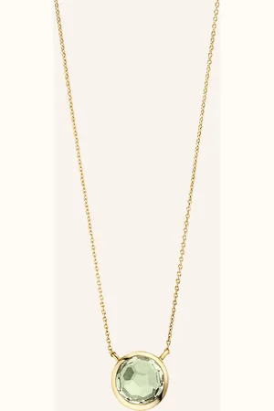 LEAF Halskette GREEN AMETHYST aus14 Karat Gelbgold