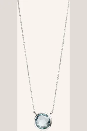 LEAF Halskette BLUE TOPAZ aus14 Karat Weißgold