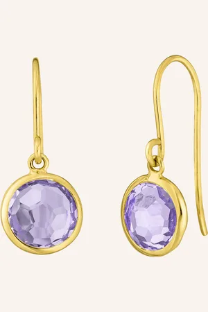 LEAF Ohrringe AMETHYST aus14 Karat Gelbgold