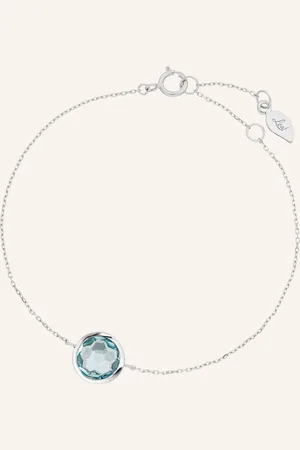 LEAF Armband BLUE TOPAZ aus14 Karat Weißgold