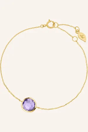 LEAF Armband AMETHYST aus14 Karat Gelbgold