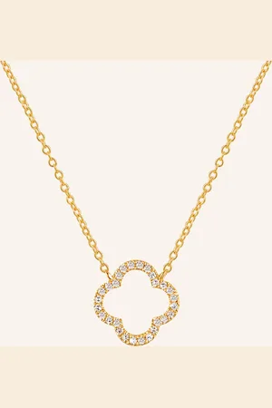 LEAF Halskette CLOVER aus 18 Karat Gelbgold mit Diamanten