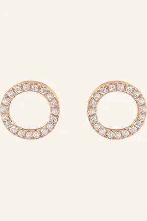 LEAF Ohrstecker CIRCLE 18 Karat Rosegold mit Diamanten