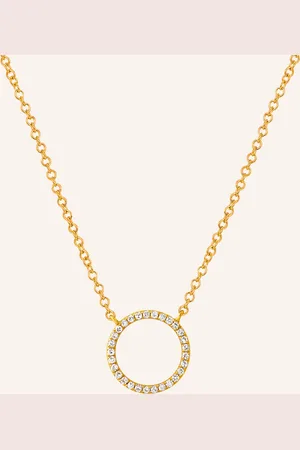 LEAF Halskette CIRCLE aus 18 Karat Gelbgold mit Diamanten