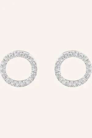 LEAF Ohrstecker CIRCLE 18 Karat Weißgold mit Diamanten