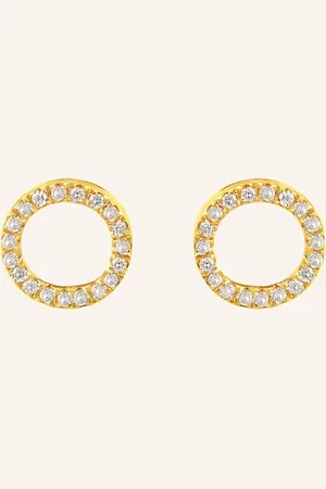LEAF Ohrstecker CIRCLE 18 Karat Gelbgold mit Diamanten