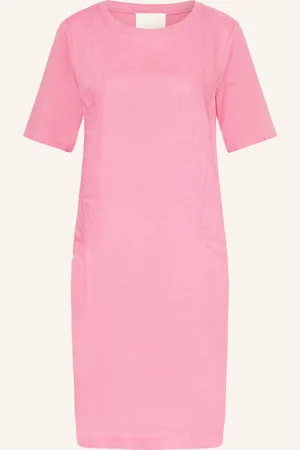 Oui Kleid im Materialmix mit Leinen