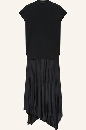AllSaints Set: Plisseekleid und Strickshirt