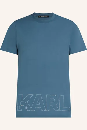 Karl Lagerfeld STRAND-T-SHIRT MIT KARL-LOGO IN METALLIC-OPTIK
