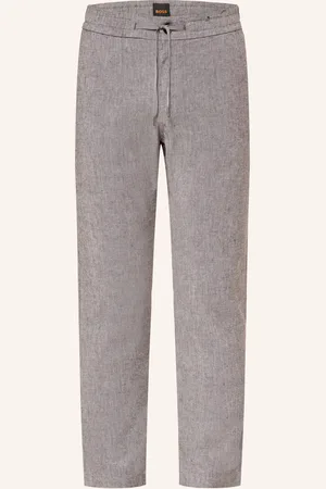 HUGO BOSS Hose SANDERSON Straight Fit mit Leinen