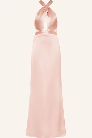 Retrofete Abendkleid MAGNOLIA mit Cut-out aus Satin
