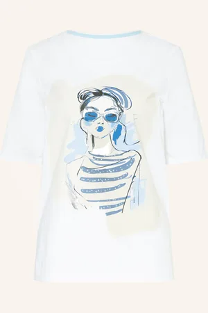 Oui T-Shirt mit Schmucksteinen