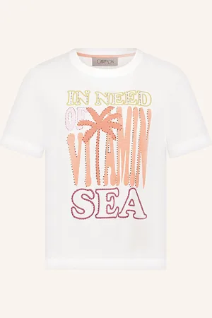 Cartoon T-Shirt mit Schmucksteinen