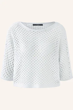 Oui Pullover mit 3/4-Arm und Glitzergarn