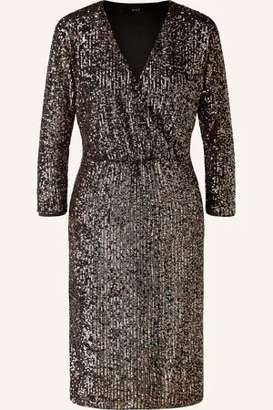 Oui Kleid in Wickeloptik mit Pailletten