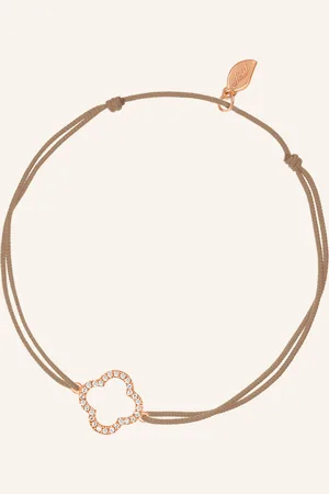 LEAF Freundschaftsarmband CLOVER aus 18 Karat Roségold mit Diamanten