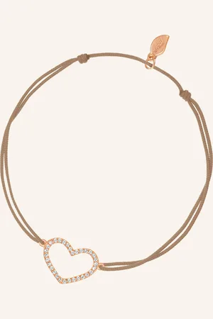 LEAF Freundschaftsarmband HEART aus 18 Karat Roségold mit Diamanten