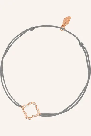 LEAF Freundschaftsarmband CLOVER aus 18 Karat Roségold mit Diamanten