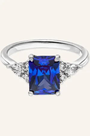 VEYNOU Ring AVA aus 14 Karat Weißgold und 2,0ct. Saphir und Diamanten