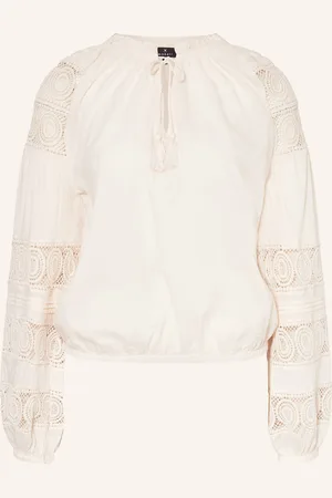 monari Bluse mit Lochspitze und Rüschen