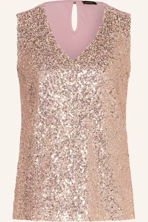 More & More Top mit Pailletten im Materialmix