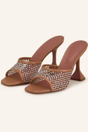 Amina Muaddi Mules LUPITA mit Schmucksteinen