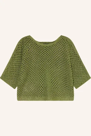 Oui Pullover mit 3/4-Arm und Glitzergarn