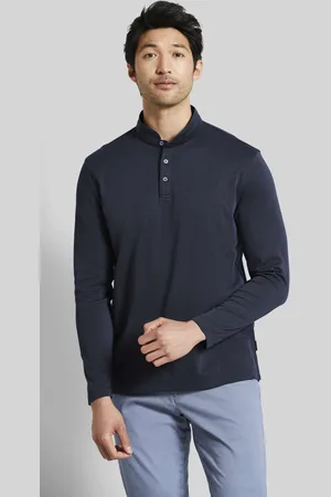 Bugatti Langarm-Polo mit Stehkragen in