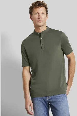 Bugatti Poloshirt mit Stehkragen in