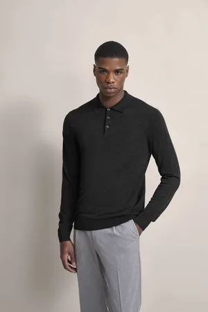 Bugatti Langarm-Poloshirt in moderner Optik in