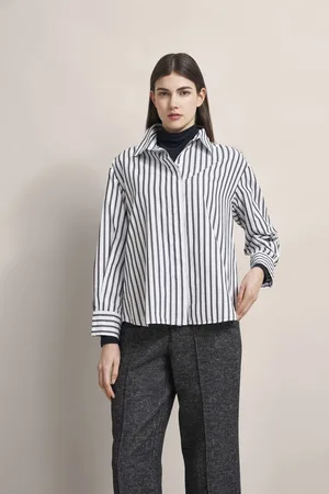 Bugatti Bluse mit verdeckter Knopfleiste in
