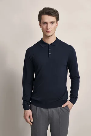 Bugatti Langarm-Poloshirt in moderner Optik in