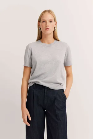 Bugatti Strickpullover mit kurzen Ärmeln in