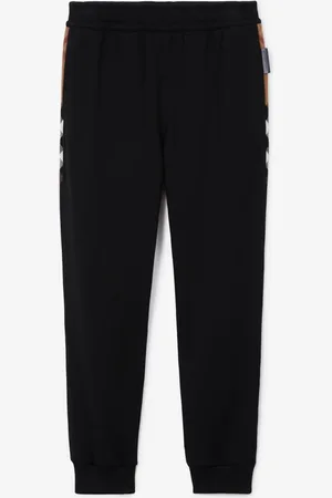 Burberry Baumwoll-Trainingshose mit Check-Besatz