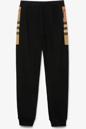 Burberry Baumwoll-Trainingshose mit Check-Panels