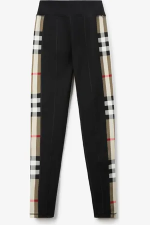 Burberry Stretchjersey-Leggings mit Check-Besatz