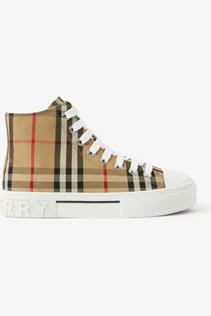 Burberry High-Top-Baumwollsneaker in Check, Size: 30